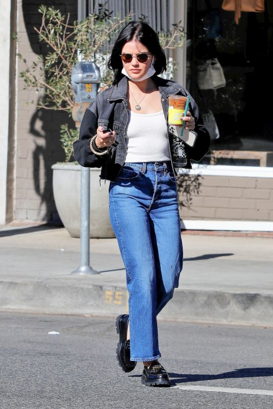 LUCY HALE Out for Coffee in Studio City 10/28/2021