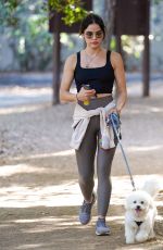 LUCY HALE Out with Her Dog in Los Angeles 10/19/2021