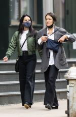 LUCY LIU Out with a Friend in New York 10/23/2021