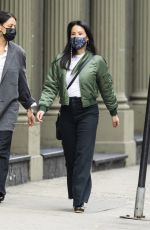 LUCY LIU Out with a Friend in New York 10/23/2021