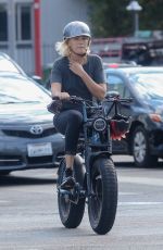 MALIN AKERMAN Out Riding Her Super 73 Electric Bike in Los Feliz 10/05/2021