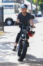 MALIN AKERMAN Out Riding Her Super 73 Electric Bike in Los Feliz 10/05/2021