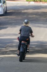 MALIN AKERMAN Out Riding Her Super 73 Electric Bike in Los Feliz 10/05/2021