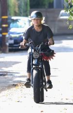 MALIN AKERMAN Out Riding Her Super 73 Electric Bike in Los Feliz 10/05/2021