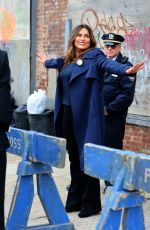 MARISKA HARGITAY on the Set of Law and Order: Special Victims Unit in Brooklyn 10/13/2021
