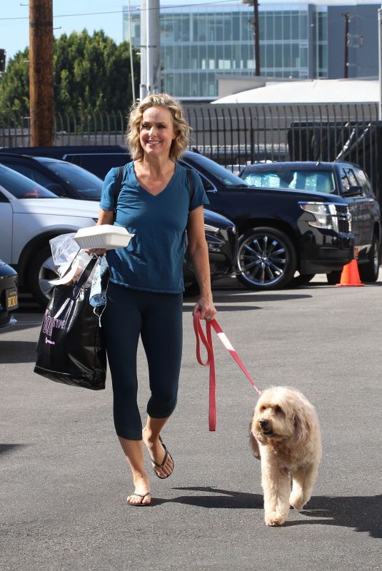 MELORA HARDIN with Her Dog at Dance Studio in Los Angeles 10/29/2021