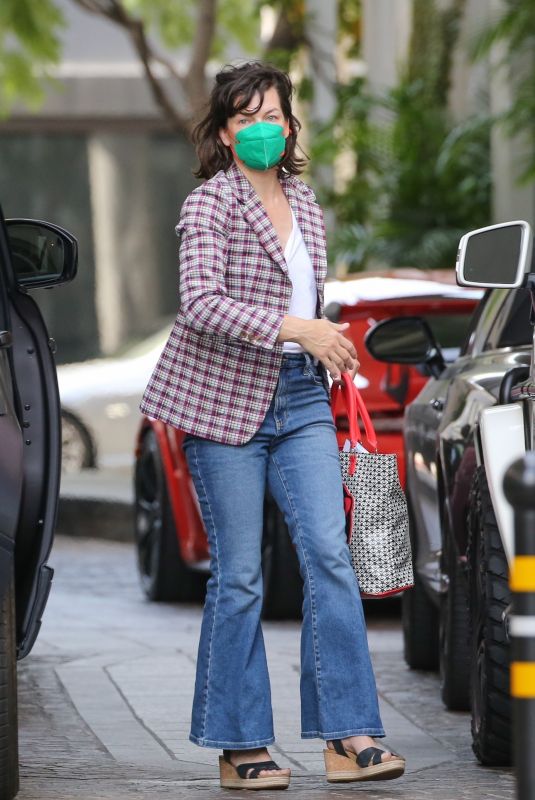 MILLA JOVOVICH Out for Lunch at Beverly Wilshire Hotel 10/22/2021