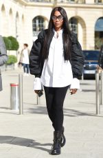 NAOMI CAMPBELL Arrives at Chloe Show at Paris Fashion Show 09/30/2021