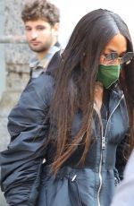 NAOMI CAMPBELL Leaves Torre di Pisa Restaurant in Milan 10/15/2021