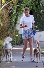 NATALIE MORALES Out with Her Dogs in Brentwood 10/02/2021