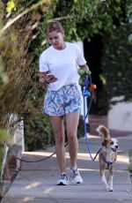 NATALIE MORALES Out with Her Dogs in Brentwood 10/02/2021