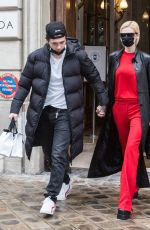 NICOLA PELTZ and Brooklyn Beckham Out at Paris Fashion Week 10/01/2021