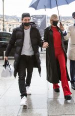 NICOLA PELTZ and Brooklyn Beckham Out at Paris Fashion Week 10/01/2021