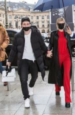 NICOLA PELTZ and Brooklyn Beckham Out at Paris Fashion Week 10/01/2021