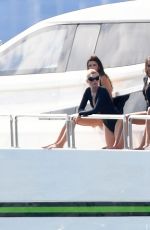 OLIVIA CULPO, LORI HARVEY, SHANINA SHAIK at a Photoshoot on a Yacht in Miami 10/27/2021