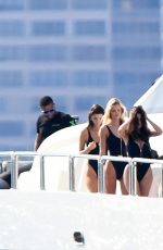 OLIVIA CULPO, LORI HARVEY, SHANINA SHAIK at a Photoshoot on a Yacht in Miami 10/27/2021