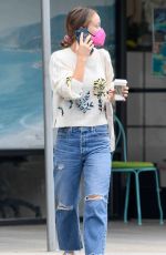 OLIVIA WILDE in Ripped Denim at Starbucks in Los Angeles 10/07/2021