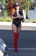 PHOEBE PRICE in a Police Costume Out in Hollywood 10/16/2021