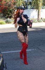PHOEBE PRICE in a Police Costume Out in Hollywood 10/16/2021