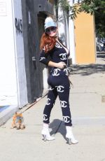 PHOEBE PRICE Out with Her Dog in Hollywood 10/20/2021