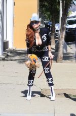 PHOEBE PRICE Out with Her Dog in Hollywood 10/20/2021