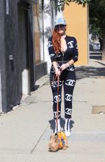 PHOEBE PRICE Out with Her Dog in Hollywood 10/20/2021