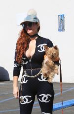 PHOEBE PRICE Out with Her Dog in Hollywood 10/20/2021