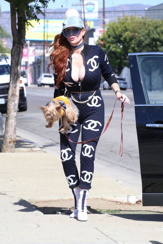 PHOEBE PRICE Out with Her Dog in Hollywood 10/20/2021