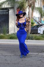 PHOEBE PRICE Out with Her Dog in Los Angeles 10/08/2021