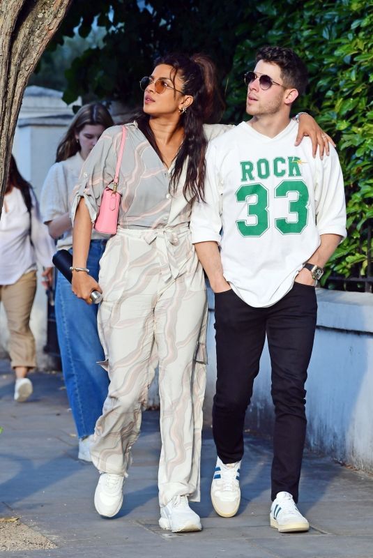 PRIYANKA CHOPRA and Nick Jonas at Beach Blanket Babylon Restaurant in London 08/13/2021