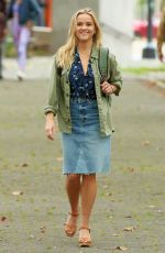 REESE WITHERSPOON on the Set of Your Place or Mine at a Park in Brooklyn 10/04/2021