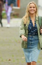 REESE WITHERSPOON on the Set of Your Place or Mine at a Park in Brooklyn 10/04/2021