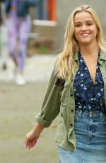 REESE WITHERSPOON on the Set of Your Place or Mine at a Park in Brooklyn 10/04/2021
