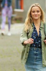 REESE WITHERSPOON on the Set of Your Place or Mine at a Park in Brooklyn 10/04/2021