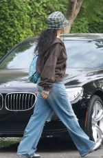RIHANNA Leaves Her Home in Los Angeles 10/07/2021