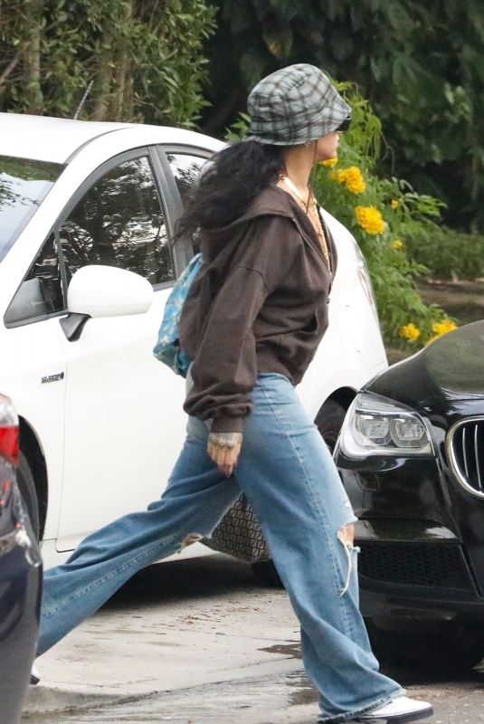 RIHANNA Leaves Her Home in Los Angeles 10/07/2021