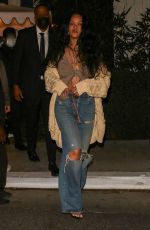 RIHANNA Out for Dinner at San Vicente Bungalows in West Hollywood 10/05/2021