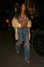 RIHANNA Out for Dinner at San Vicente Bungalows in West Hollywood 10/05/2021