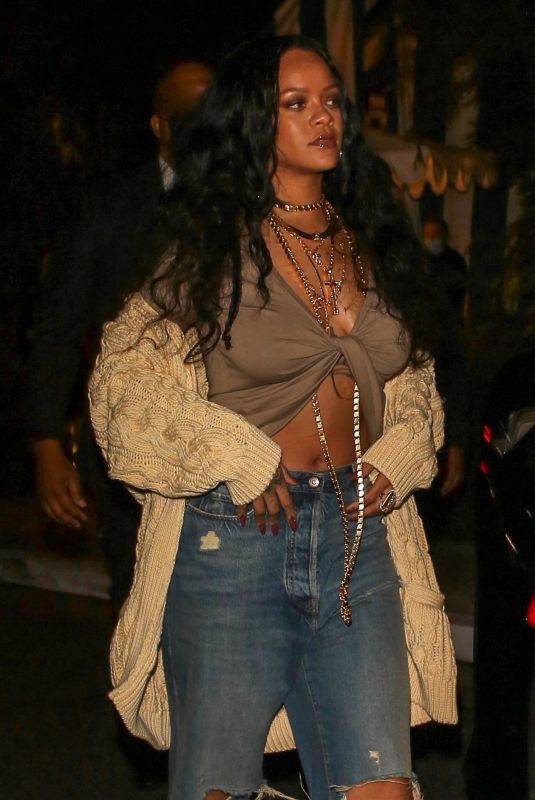 RIHANNA Out for Dinner at San Vicente Bungalows in West Hollywood 10/05/2021
