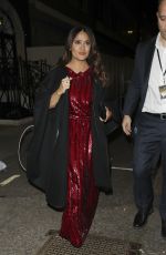 SALMA HAYEK Arrives at Her Hotel in London 10/27/2021