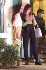 SARA SAMPAIO Out for Dinner with a Friend at San Vicente Bungalows in Hollywood 10/21/2021