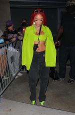SAWEETIE Arrives at Los Angeles Lakers Basketball Game 10/19/2021