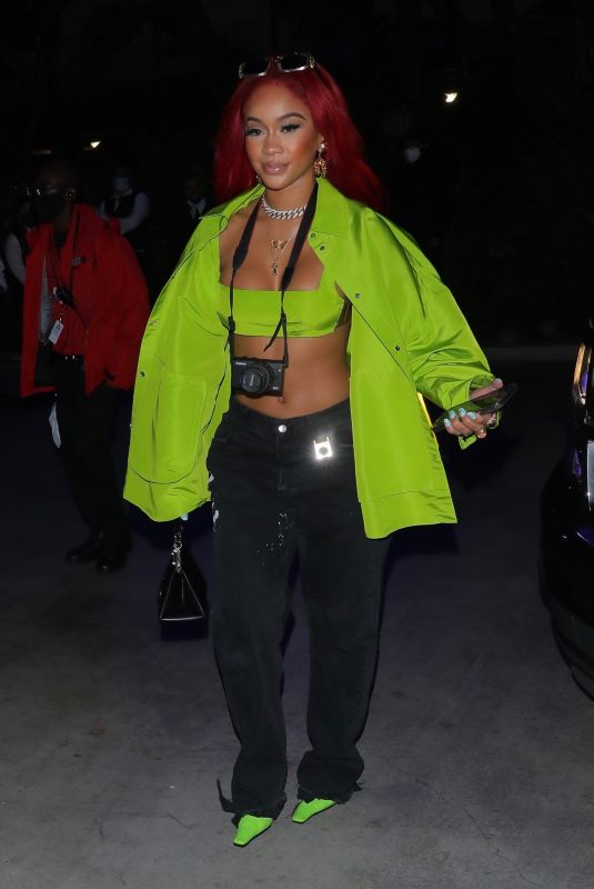 SAWEETIE Arrives at Los Angeles Lakers Basketball Game 10/19/2021
