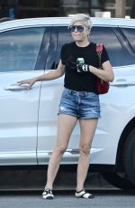 SELMA BLAIR in Denim Shorts Out for Coffee in Studio City 10/29/2021