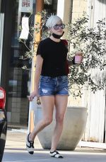 SELMA BLAIR in Denim Shorts Out for Coffee in Studio City 10/29/2021