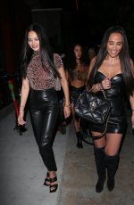 SHANINA SHAIK and BIANCA ROCCISANO Out for Dinner at TAO in Hollywood 10/16/2021