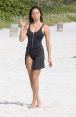 SHANINA SHAIK in Swimsuit for Michael Kors Photoshoot at a Beach in Miami 10/28/2021
