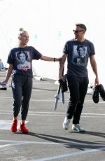 SHARNA BURGESS and Brian Austin Green at a Dance Studio in Los Angeles 10/08/2021