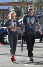 SHARNA BURGESS and Brian Austin Green at a Dance Studio in Los Angeles 10/08/2021