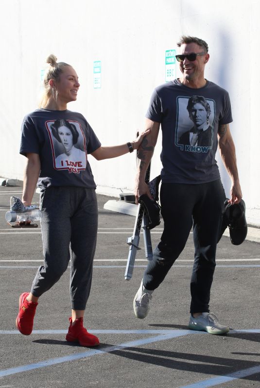 SHARNA BURGESS and Brian Austin Green at a Dance Studio in Los Angeles 10/08/2021
